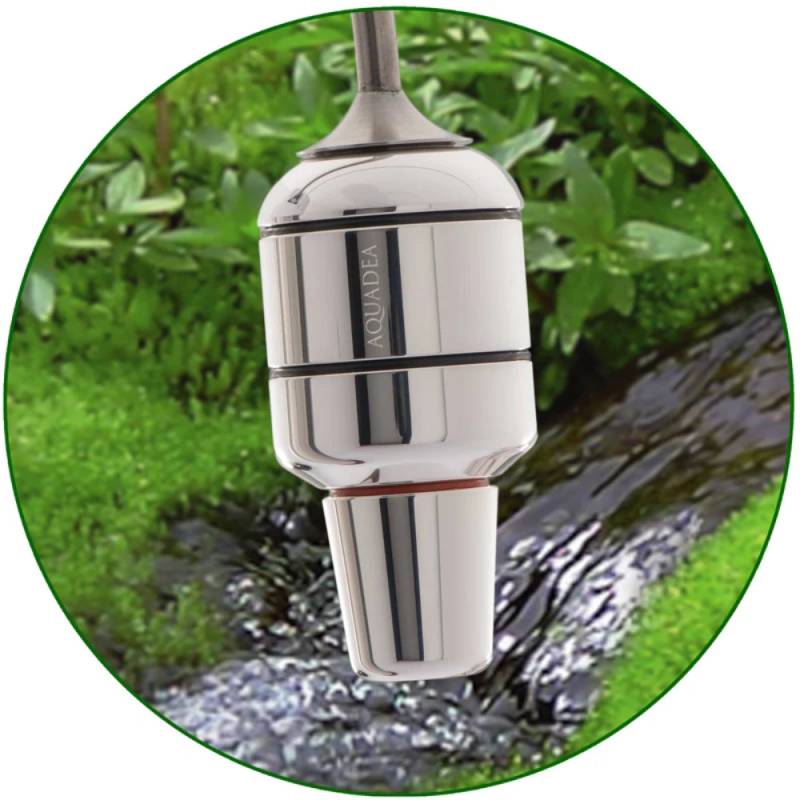 Kristallwirbel® Wasserwirbel Einheit "Trinity-Silber" | Bergkristall - Titan von Aquadea