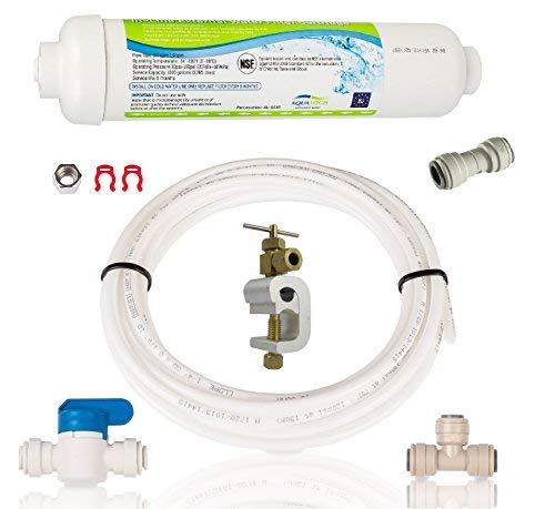 Aqualogis Kühlschrankanschluss-Set – inklusive Kühlschrank-Wasserfilter und Sattelventil – kein Abschneiden von Rohren erforderlich. Aqualogis Kühlschrankanschluss-Set – inklusive Kühlschrank-Wasserfilter und Sattelventil – kein Abschneiden von Rohren erforderlich. von Aqualogis