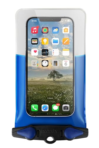 Aquapac Wasserdicht PlusPlus Handyhülle, Lanyard, iPhone und Android, Hergestellt in Großbritannien, Wandern, Mountainbiken, Laufzubehör, Reise-Essential, 5 Jahre Garantie, Umweltfreundlich, Blau von Aquapac