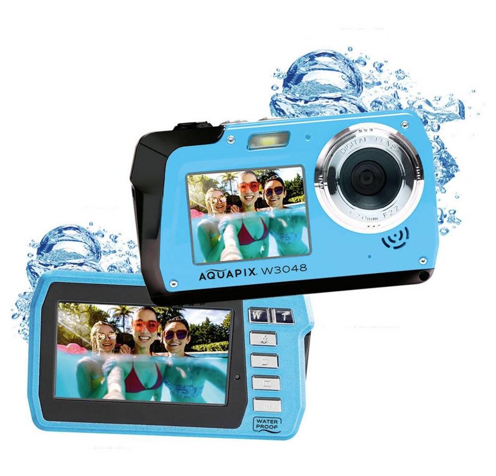Aquapix W3048-I Edge" Iceblue Unterwasserkamera Kompaktkamera (Unterwasserkamera, Frontdisplay)" von Aquapix