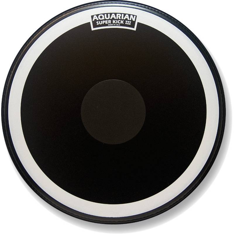 Aquarian 24 Zoll Super Kick III Schlagfell für Bass Drum, schwarz von Aquarian
