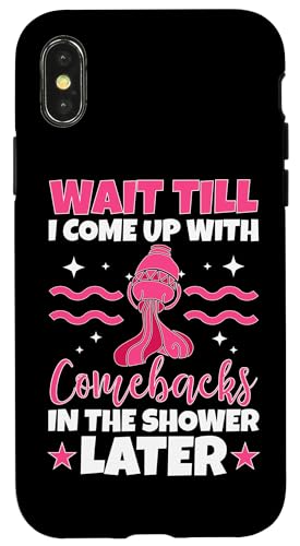 Aquarius Zodiac: Warte, bis ich mir später Comebacks einfallen lasse Hülle für iPhone X/XS Aquarius Zodiac: Warte, bis ich mir später Comebacks einfallen lasse Hülle für iPhone X/XS von Aquarius Zodiac Sign Designs For Women