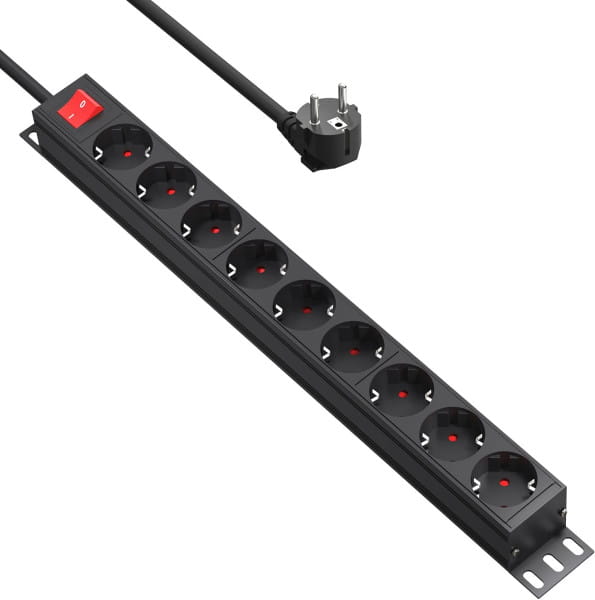 Z23 Mehrfachsteckdose 9 Fach für 19" Servergehäuse mit Schalter EOL von Aquatuning