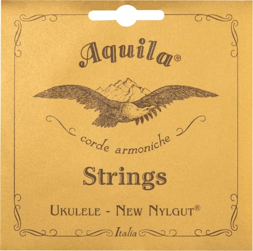 Aquila 15U Aquila Tenor-Ukulele-Satz 15U, New Nylgut, Tiefe G-Stimmung, Key of C, GCEA,G-Saite umsponnen, Saitenlänge 76 cm, Ivory, 15U Low G GCEA von AQUILA CORDE ARMONICHE