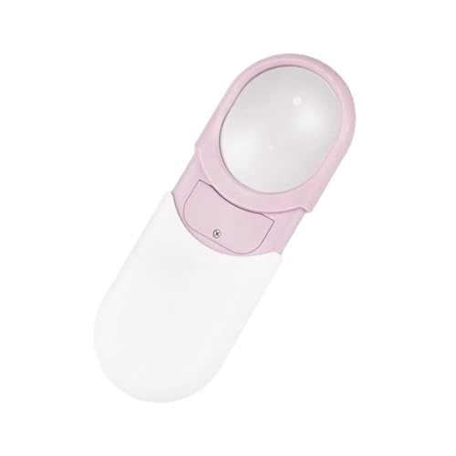 VNJUGF Kleine Lupe mit LED-Licht, 10-fach beleuchtete Taschenlupe, Handlupe mit Beleuchtung for Naharbeiten wanglan(Rosa) von Aqxyedc