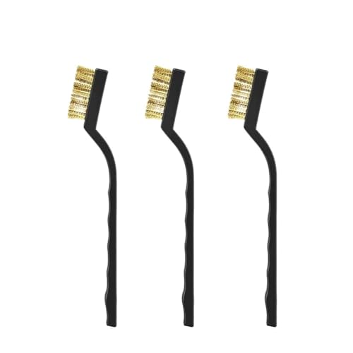 Aqxyki 3D-Druckerdüsen-Reinigungsbürsten-Set, Extruder-Hot-End-Düsenreinigungs- und Rostentfernungsbürsten-Set, 12 cm, 3-teilig(Color:C (Copper brush)) von Aqxyki