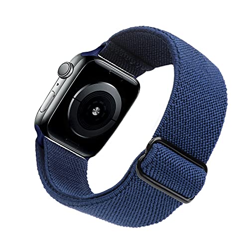 Arae Armband Kompatibel mit Apple Watch 38mm 40mm 42mm 44mm, Nylon Verstellbar Ersatzarmband für iWatch Series 9 8 7 6 5 4 SE 3 2 1 Damen Herren Blau von Arae