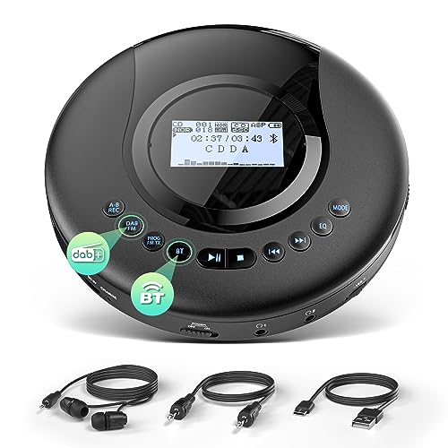 Arafuna Tragbarer CD-Player mit DAB+/UKW- Radio, CD Player Bluetooth mit Hörbuchfunktion, Discman CD Player für Auto, Antishock, integrierter Akku 2000mAH Arafuna Tragbarer CD-Player mit DAB+/UKW- Radio, CD Player Bluetooth mit Hörbuchfunktion, Discman CD Player für Auto, Antishock, integrierter Akku 2000mAH von Arafuna