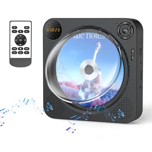 Bluetooth CD Player, Tragbarer CD Player mit Lautsprechern, Arafuna Kleiner CD-Player mit UKW-Radio, Fernbedienung, digitaler Bildschirm, Kopfhöreranschluss, Wand CD Player Bluetooth CD Player, Tragbarer CD Player mit Lautsprechern, Arafuna Kleiner CD-Player mit UKW-Radio, Fernbedienung, digitaler Bildschirm, Kopfhöreranschluss, Wand CD Player von Arafuna