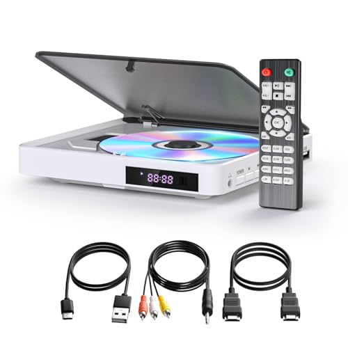 DVD Player Arafuna, DVD Player für Fernseher mit Alle Regionen Frei, DVD/CD-Player HDMI 1080P mit AV-Ausgang, USB Eingang, Fernbedienung und AV-Kabel, integriertes PAL/NTSC-Weiß von Arafuna