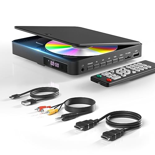 DVD Player Arafuna, DVD Player für Fernseher mit Alle Regionen Frei, DVD/CD-Player HDMI 1080P mit AV-Ausgang, USB-Eingang, Fernbedienung und AV-Kabel, integriertes PAL/NTSC von Arafuna