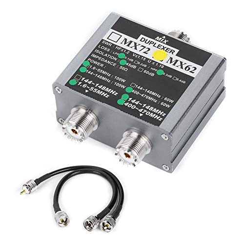 Antennenduplexer, MX62 VHF + UHF Duplexer 144‑148MHz/400‑470MHz Indoor-Antennenkombinator mit unterschiedlicher Frequenz von Aramox