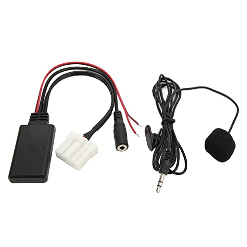 Aramox Bluetooth Modul Aux Adapter, Autoradio Radio Bluetooth Audio Verlängerungskabel mit Mikrofon Ersatz ABS für Mazda 2 3 5 6 8 2006 Bis Up von Aramox