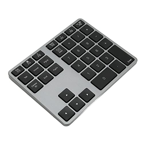 Aramox Drahtlose Tastatur, 35 Tasten, Einfache Verbindung, Aluminiumlegierung, Nummernblock für den Desktop von Aramox