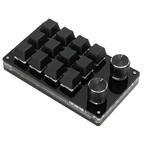 Aramox Einhändig Programmierbare Mechani-Tastatur, 12-Tasten-RGB-MechaniGaming-Tastatur mit Programmierbarem Makro, Geeignet für (Black) von Aramox