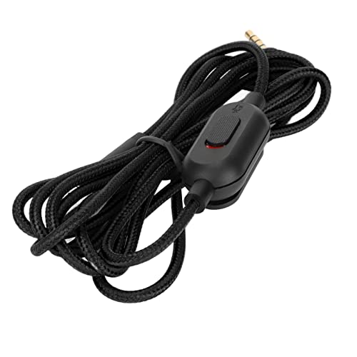 Aramox Gaming -Headset -Ersatzkabel mit Volumensteuerung und Stummschalter, Kupfermaterial, Trendiger Gewebter Drahtmantel, 6,6 Fuß Länge, Ausgelegt für G Pro G Pro X G433 (BLACK) von Aramox
