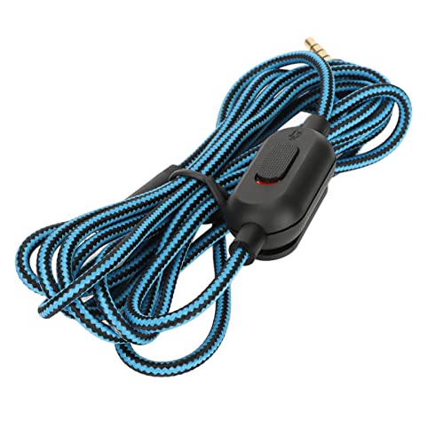 Aramox Gaming -Headset -Ersatzkabel mit Volumensteuerung und Stummschalter, Kupfermaterial, Trendiger Gewebter Drahtmantel, 6,6 Fuß Länge, Ausgelegt für G Pro G Pro X G433 (BLUE) von Aramox