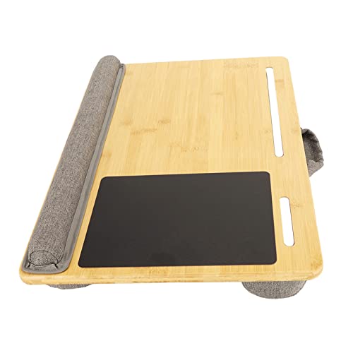 Aramox Laptop-Schreibtisch, Multifunktionaler, Großer Platz, Tragbares, Integriertes Mauspad, Bambus-Top-Schoßtisch für 18,5-Zoll-Laptop für Maximales Lesen und Schreiben von Aramox