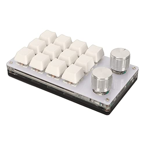 Aramox -Tastatur, Einhandtastatur, 12 Tasten, Programmierbare Plug-and-Play-Kabelverbindung für Computer (Milchig weiß) von Aramox