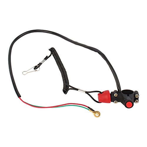 Motor Not-Aus Sicherheitsschalter 12V mit 70cm Tether - Wasserdicht für ATV, Motorrad, Boot & Rasenmäher - Einfache Lenker-Montage (22mm) - Not-Stopp-System von Aramox