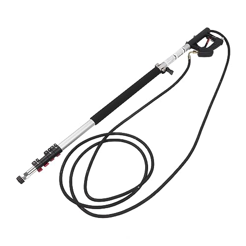 Teleskop-Hochdruckreiniger, Teleskop-Hochdruckreiniger-Stab, Hochdruckreiniger-Verlängerungsstab, Aluminiumlegierung, 5-teiliger Stab für Dachrinnenreinigungswerkzeuge, von Aramox
