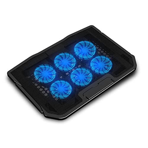 Tragbares PC-Kühlpad, Rutschfester, Geräuscharmer, Blauer LED-Laptop-Kühler mit Zwei USB-Anschlüssen für Elektronische Wärmeableitung von Aramox