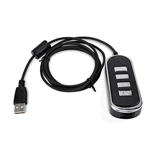 USB Stereo Audio Adapter RJ9 zu USB Universal Audio Kopfhörer Umwandlungslinie mit Steuerkasten von Aramox