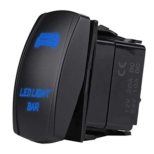 Wippschalter, 12V 24V 5-poliger LED-Lichtbalken Wasserdichter EIN-AUS-Wippschalter SPST für PKW-LKW(Blau) von Aramox
