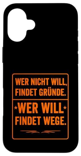Wer will findet Wege Spruch Motivation Minimalistisch Hülle für iPhone 16 Plus Wer will findet Wege Spruch Motivation Minimalistisch Hülle für iPhone 16 Plus von Arbeit Humor Vintage