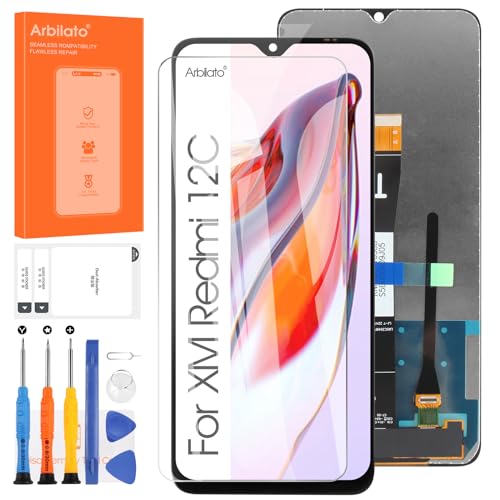 Arbilato Display für Xiaomi Redmi 12C, Ersatz für 22120RN86G 22120RN86I LCD Display Touch Digitizer Reparatur Teile Montage (Schwarz, 6,71 Zoll) von Arbilato