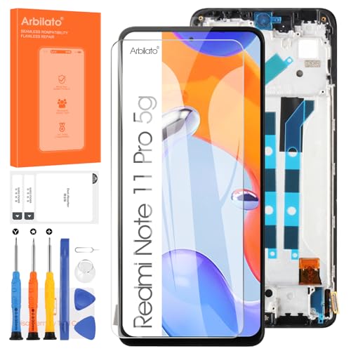 Arbilato Display für Xiaomi Redmi Note 11 Pro Ersatz für Redmi Note 11 Pro 5G 21091116I, 2201116SG LCD Display Touchscreen Digitizer Montage Reparaturteile mit Rahmen Arbilato Display für Xiaomi Redmi Note 11 Pro Ersatz für Redmi Note 11 Pro 5G 21091116I, 2201116SG LCD Display Touchscreen Digitizer Montage Reparaturteile mit Rahmen von Arbilato