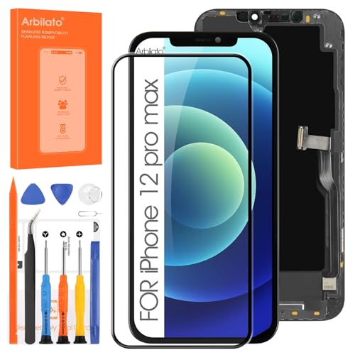 Display für iPhone 12 Pro Max LCD - für iPhone 12 Pro Max LCD Bildschirm Touchscreen A2411 A2342 A2410 A2412 Digitalisierer Montage Bildschirm Ersatz Kit von Arbilato