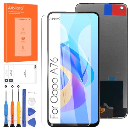 Ersatzbildschirm für Oppo A76 LCD Display für Oppo A76 Touchscreen Montage des Digitalisierers CPH2375 Ersatzteil-Sets (Schwarz, ohne Rahmen) von Arbilato