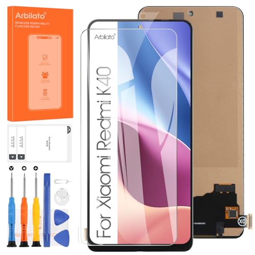 Display für Xiaomi Poco F3/Redmi K40 Pro / K40 / K40 Pro Plus M2012K11AG Ersatz Bildschirm LCD Touchscreen Digitizer Montage mit Werkzeugen (Schwarz) von Arbilato