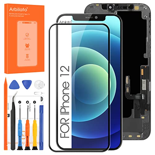 Display für iPhone 12/12 Pro LCD Bildschirm Ersatz Touch Screen Touchscreen Digitizer Zusammenbau mit Reparaturwerkzeugen von Arbilato