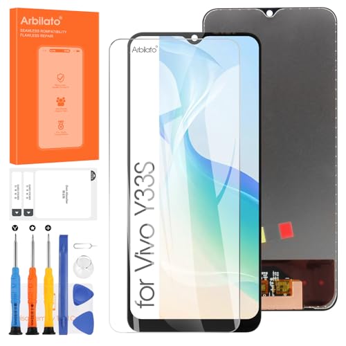 Arbilato Komplettes Display für Vivo Y33S 2021 – Ersatz-LCD-Ersatz-Set mit Touchscreen Digitizer (Werkzeug im Lieferumfang enthalten) – kompatibel mit Modell V2109 von Arbilato