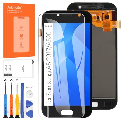 Arbilato LCD-Display für Samsung Galaxy A5 2017 A520 – LCD Touchscreen SM-A520 SM-A520F SM-A520K SM-A520L LCD Display Digitalisierer Glas Sensoren Montage Ersatz-Set von Arbilato