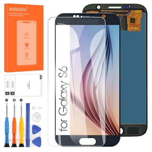 Arbilato LCD-Display für Samsung Galaxy S6 G920 SM-G920 SM-G920F SM-G920I SM-G920S SM-G920T SM-G920K Digitazer Touch Screen Assembly mit Kit (5,1 Zoll, Schwarz) von Arbilato
