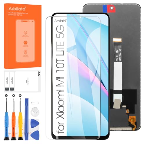 Display für Xiaomi Mi 10T Lite 5G LCD Bildschirm Ersatz, Touchscreen Digitalisierer M2007J17G Glas Ersatzglas Full Montage mit Reparatur Set von Arbilato