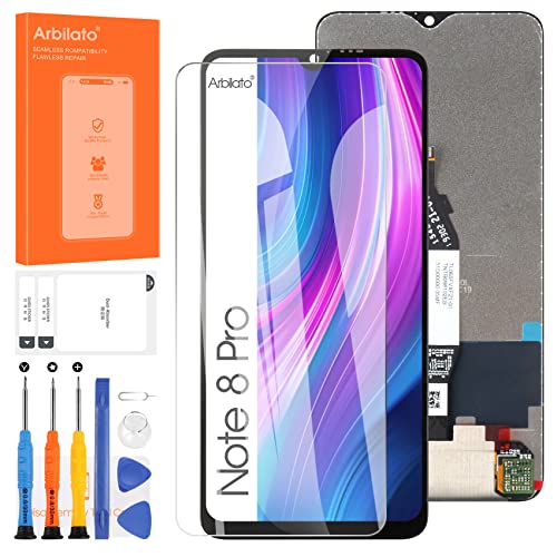 Display für Xiaomi Redmi Note 8 Pro LCD Bildschirm Ersatz, Digitalisierer Touch Screen Glas Montage Pannello Reparatur Set, für Redmi M1906G7I M1906G7G (Schwarz, Incell) Display für Xiaomi Redmi Note 8 Pro LCD Bildschirm Ersatz, Digitalisierer Touch Screen Glas Montage Pannello Reparatur Set, für Redmi M1906G7I M1906G7G (Schwarz, Incell) von Arbilato