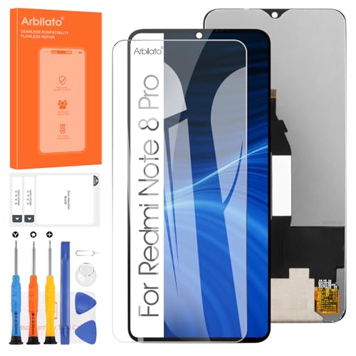 Arbilato LCD-Display für Xiaomi Redmi Note 8 Pro LCD Touchscreen Digitizer Glas montiert Ersatz mit Reparatur-Set (schwarz) von Arbilato
