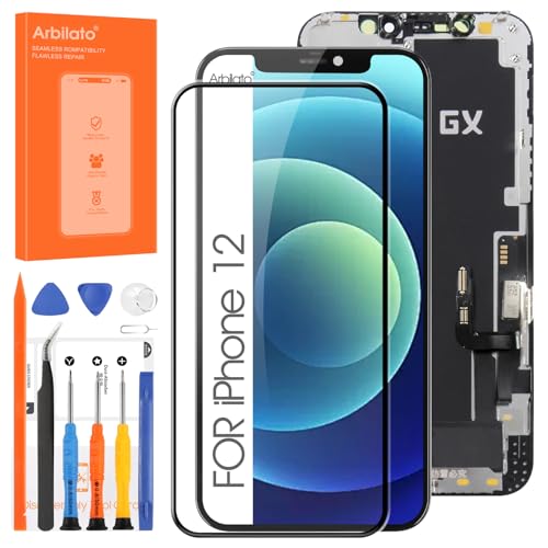 OLED Display für iPhone 12/12 Pro LCD Bildschirm Ersatz, Touchscreen Digitalisierer komplette Montage für A2172, A2402, A2341, A2406 von Arbilato