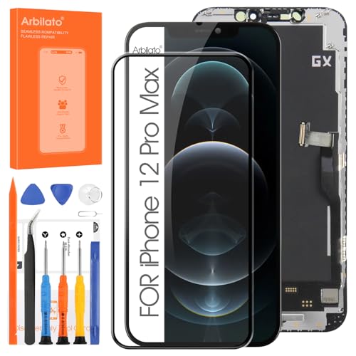 OLED Display für iPhone 12 Pro Max LCD - für iPhone 12 Pro Max LCD Bildschirm Touchscreen A2411 A2342 A2410 A2412 Digitalisierer Montage Bildschirm Ersatz Kit von Arbilato