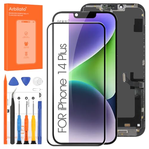OLED für iPhone 14 Plus Display, LCD für iPhone 14Plus Bildschirm Ersatz Digitalisierer Touchscreen Montage Glas Reparaturkits für iPhone A2886 A2632 A2885 A2896 A2887 von Arbilato