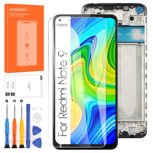Bildschirm Ersatz für Xiaomi Redmi Note 9 Redmi 10X 4G LCD Display M2003J15SG,M2003J15SC Touchscreen Digitizer Montage Reparaturteile (Schwarz mit Rahmen) von Arbilato