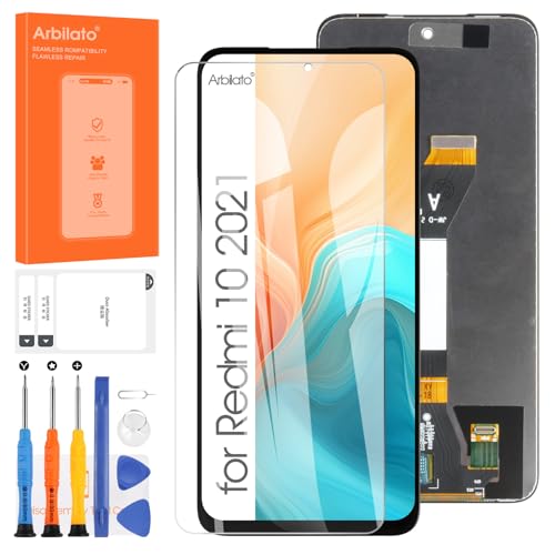 Bildschirm für Xiaomi Redmi 10 2021 LCD Display 21061119AG, 21061119DG, 21061119AL Digitalisierer Touchscreen Glas Ersatz Montage mit Reparatursatz von Arbilato