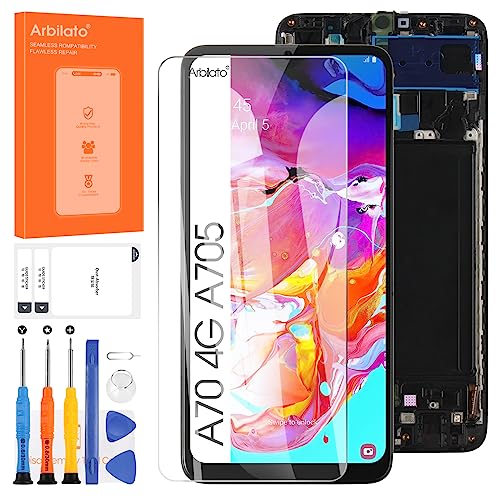 Incell Ersatzbildschirm für Samsung Galaxy A70, LCD-Display für Samsung A705, SM-A705F, SM-A705W, SM-A705X, Touchscreen-Digitizer, Reparaturteile mit Rahmen (schwarz, keine Figurendruck-Funktion) Incell Ersatzbildschirm für Samsung Galaxy A70, LCD-Display für Samsung A705, SM-A705F, SM-A705W, SM-A705X, Touchscreen-Digitizer, Reparaturteile mit Rahmen (schwarz, keine Figurendruck-Funktion) von Arbilato