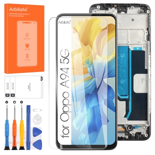 LCD Display für Oppo Reno5 Z/Oppo A94 5G CPH2211 Touchscreen LCD Display Digitazer Set Ersatz mit Reparatur Set (6,43 Zoll, Schwarz mit Rahmen) von Arbilato