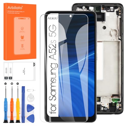LCD-Display für Samsung Galaxy A52s 5G A528B – Display für Samsung A52s 5G SM-A528N SM-A528B/DS LCD Display Touchscreen Ersatz Reparatur-Set (Schwarz mit Rahmen) von Arbilato