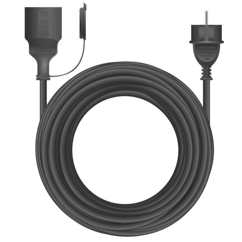10m Verlängerungskabel 10 Meter Schuko 16A, 230V AC schwarz von Arcas